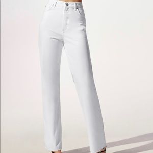 Zara | Jeans | Zara High Waist Full Length White Jeans | Poshmark